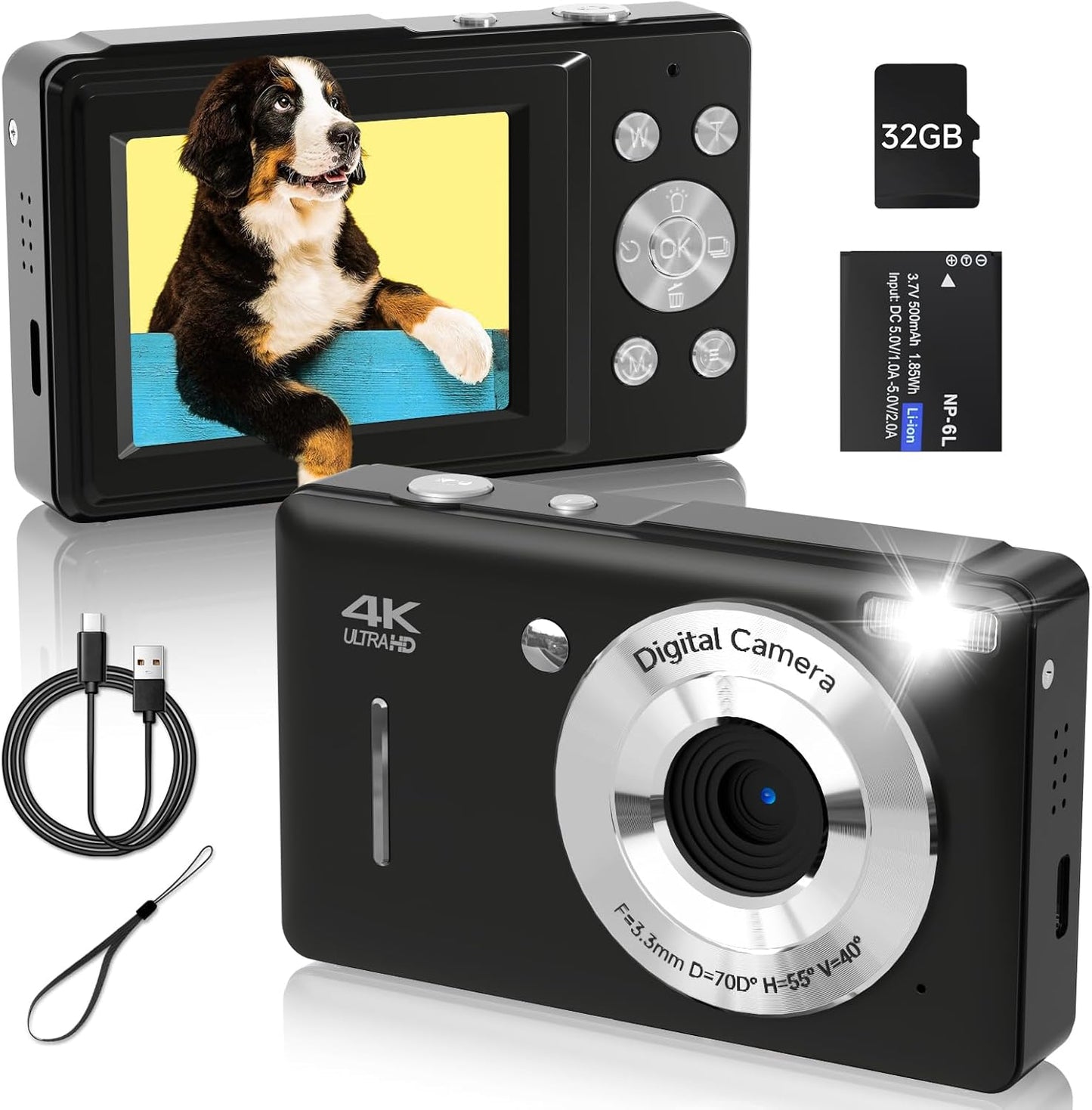 Ceye Digital Camera, 44MP FHD 1080P Camera for Kid with 16X Zoom